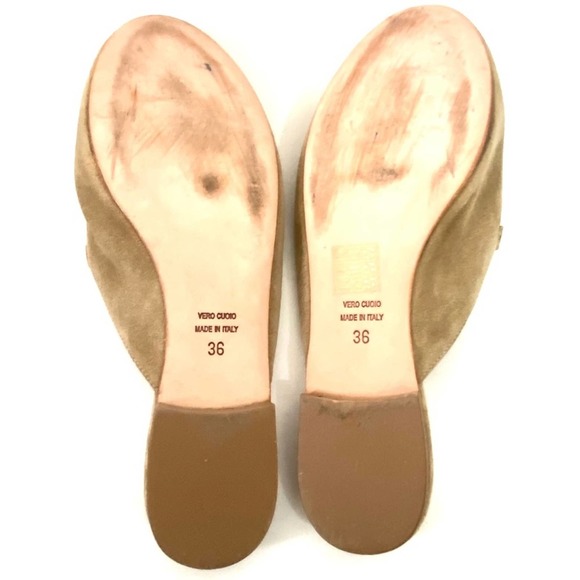 Good Lucky Suede Tan & Gold Slip on Loafers - Picture 8 of 8